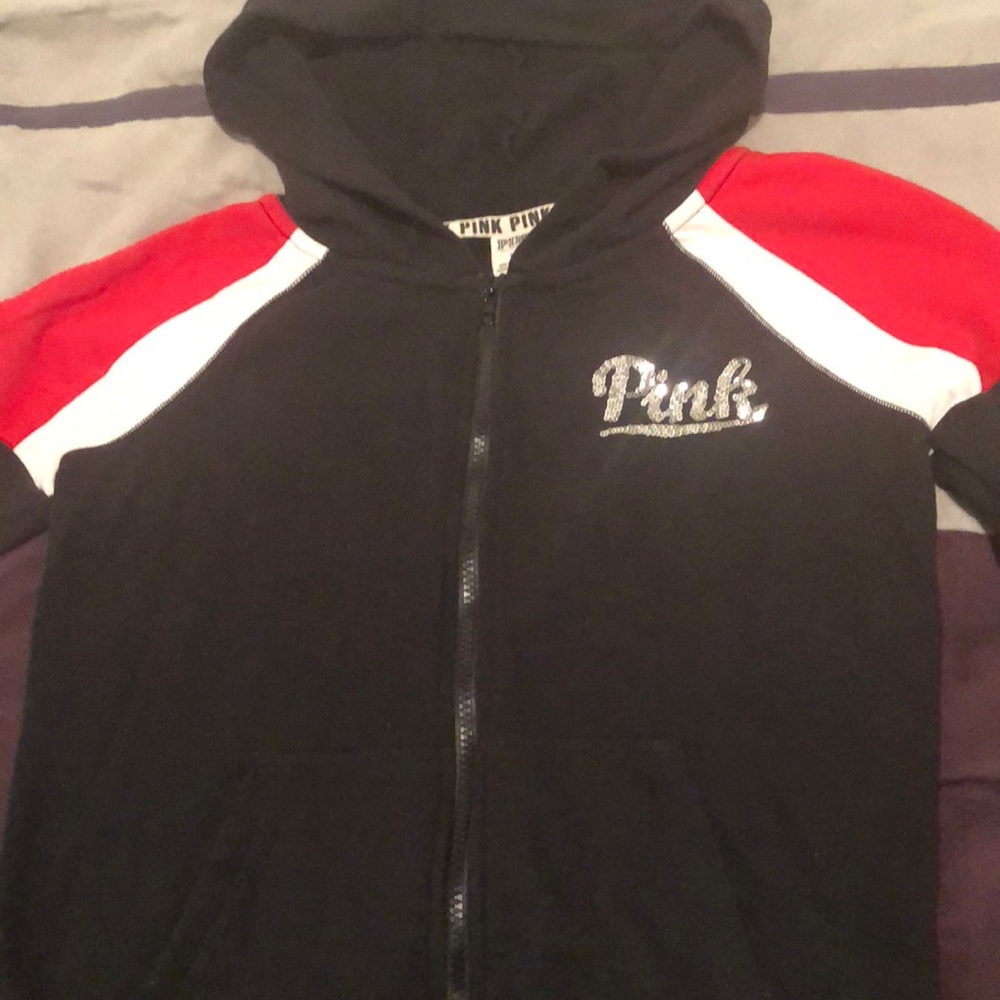 Pink vs zip up hoodie.